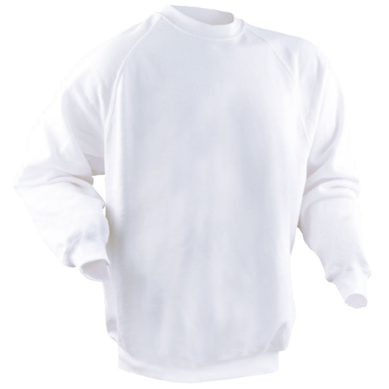 Sweat-shirt blanc col rond emballé