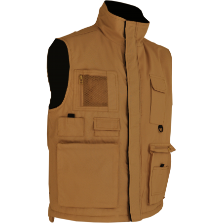 GMPP3 Gilet Multipoches beige doublure polaire