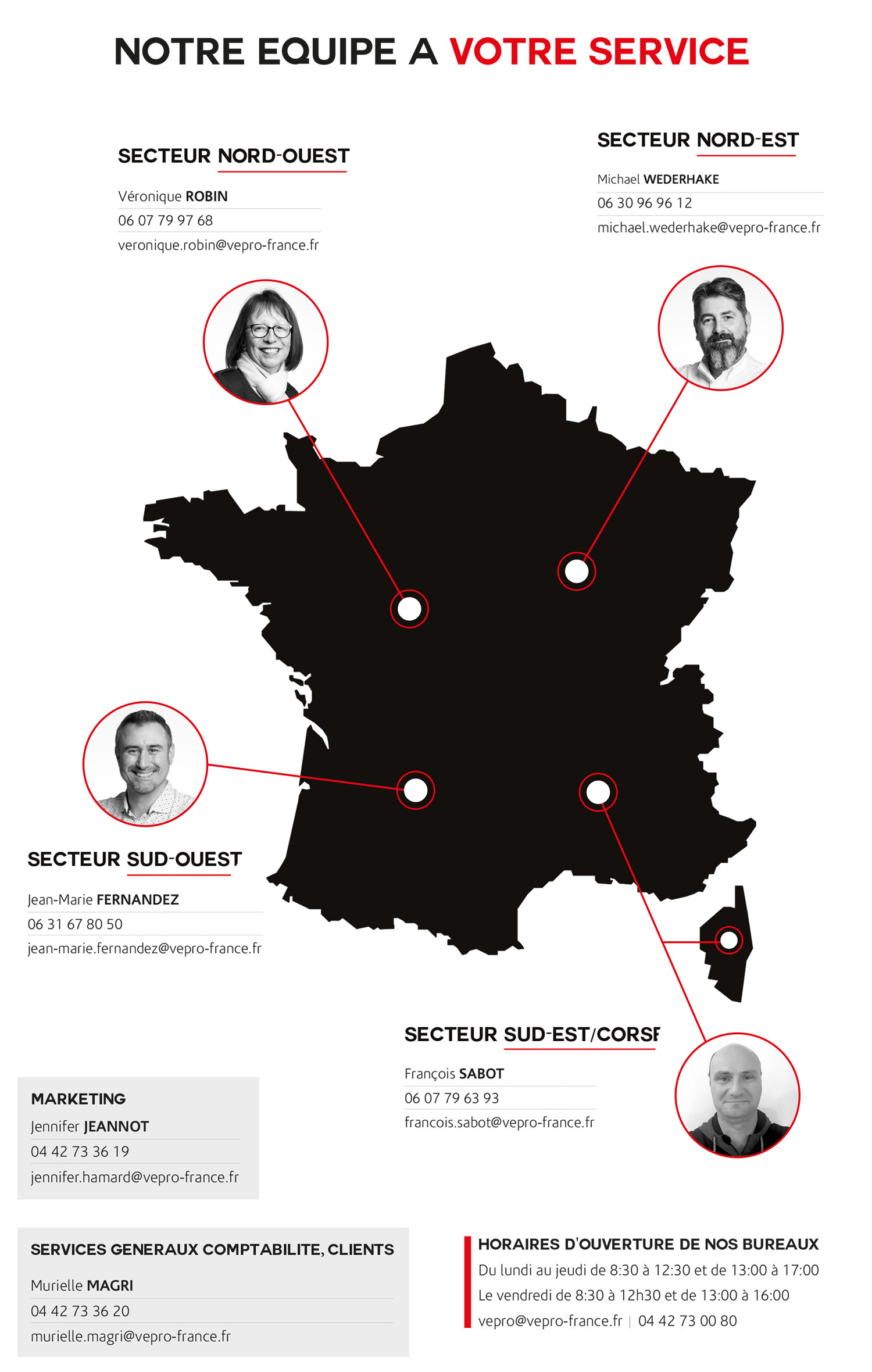 Vepro Cartes des commerciaux